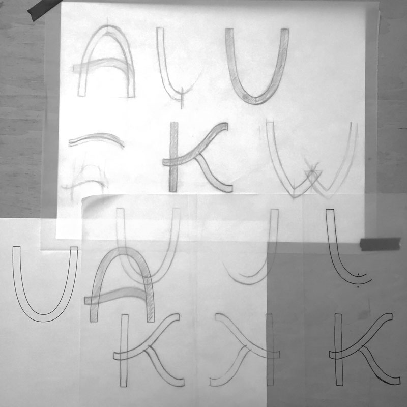 Kuahiwi Lettering Sketches